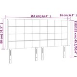  Uzglavlje svjetlosivo 163 x 16 x 118/128 cm od tkanine | shoptok.hr