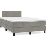 The Living Store Box spring postelja z vzmetnico svetlo siva 120x200 cm žamet - Box Spring Postelja, (21491296) | Shoptok.si