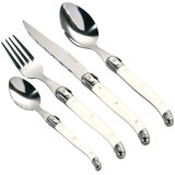 Premier Housewares Kremno bel/v srebrni barvi pribor 16 ks iz nerjavečega jekla Swiss – | Shoptok.si
