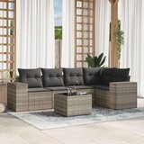  6-dijelni set vrtnih sofa od poliratana s jastucima svjetlosivi | shoptok.hr