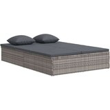  Spremenljiv ležalnik z blazinami poli ratan temno siv, (20644444) | Shoptok.si