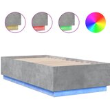 Maison Chic Posteljni okvir - Enojna postelja - Postelja za odrasle z LED lučkami betonsko siv 90x190 cm inž. les, (21695785) Cene