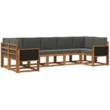 vidaXL Zunanja garnitura za sedenje 7 pcs Naravna in antracitna, (5000281508) | Shoptok.si