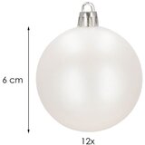  Božićne kuglice 6 CM 12 KOM. mat bijele | shoptok.hr