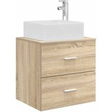 vidaXL Umivalnik s pritrditev na steno Sonoma hrast 49,5 x 41 x 63 cm, (5000245833) | Shoptok.si