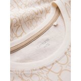 Ombre Men's cotton t-shirt with letter print and pocket - cream and brown | Eponuda.ba