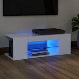 TV ormarić s LED svjetlima bijeli 90 x 39 x 30 cm | shoptok.hr