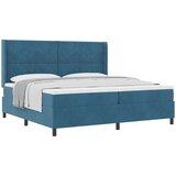  Krevet s opruga kutije s uzglavljem Plava 200 x 200 cm Baršun | Shoptok.si