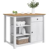  Kuhinjski kolica PANAMA 2 pcs Bijela i vosak od meda Čvrsta bor | Eponuda.com