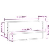  Zidna polica s prečkom boja hrasta sonome 65 x 25 x 30 cm | Eponuda.ba