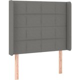 Maison Chic vzglavna omarica - nočna omarica - posteljna omarica z ušesi temno sivo 103x16x118/128 cm blago, (21712428) Cene
