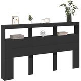 Ormarić za uzglavlje s LED svjetlima crni 180 x 17 x 102 cm | Eponuda.ba