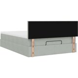 vidaXL Otomanski postelja z vzmetnico svetlo siv 140x200 cm žamet | Shoptok.si