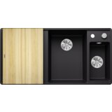 Blanco sudoper AXIA III 6 S-F InFino SILGRANIT BAZEN DESNO, daska drvo, s dalj.upr. - CRNA | shoptok.hr