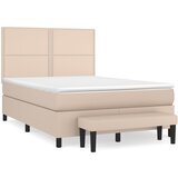 vidaXL Krevet s oprugama i madrac cappuccino 140x200cm od umjetne kože Cijene