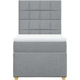  Box spring krevet s madracem svjetlosivi 90x190 cm od tkanine | shoptok.hr