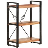 The Living Store Knjižna omara 3-nadstropna 60x30x80 cm trden akacijev les - Knjižna Omara, (21437226) | Shoptok.si