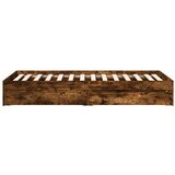 vidaXL Posteljni okvir s predali dimljen hrast 75x190 cm inž. les | Shoptok.si