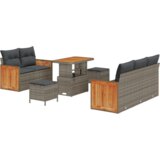 vidaXL set vrtnih kauča od 8 komada s jastučićima sivi poli ratan akacija | shoptok.hr