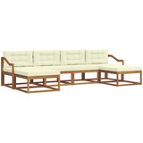  Set vanjskih sofa 6 kom. Prirodna i krem Smeđa 325 x 162,5 x 73 cm | shoptok.hr