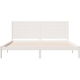  Dugi okvir kreveta bez madraca bijeli 200 x 210 cm masivno drvo | Shoptok.si