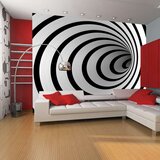  Tapeta - Black and white 3D tunnel 300x231 Cijene