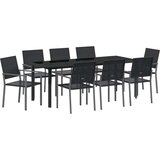  Set 5 Črna PE Ratan, Prašno lakirano jeklo 54 x 62,5 x 89 cm, (22087403) | Shoptok.si