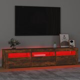 TV ormarić s LED svjetlima boja dimljenog hrasta 180x35x40 cm | Eponuda.com