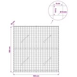  Gabion s žicom debljine 5 mm i mrežom 5x5 cm 100x10x100 cm - 10 cm 100 cm 100 cm | shoptok.hr