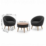 Atelier Del Sofa fotelje i klub stočić lida linen anthracite | Eponuda.com