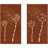  Vrtni zidni ukrasi 2 kom 105x55 cm čelik COR-TEN cvjetni uzorak Smeđa | shoptok.hr