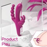 Sex HD Joker - punjivi, vodootporni trokraki vibrator (crveni) | shoptok.hr