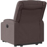 vidaXL Električni naslanjač s funkcijo vstajanja temno rjavo blago | Shoptok.si