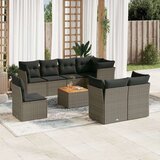  9-dijelni set vrtnih sofa od poliratana s jastucima sivi | shoptok.hr