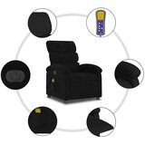  Električni masažni naslonjač od tkanine crni | shoptok.hr