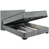 MID.YOU POSTELJA Z VZMETNICO 160 cm x 200 cm , tekstil, leseni material antracit | Shoptok.si
