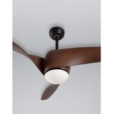 Nova Luce Mat črna/v temni naravni barvi kovinska LED stropna svetilka s steklenim senčilom Breeze – | Shoptok.si