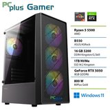 PCPLUS Gamer Ryzen 5 5500 16GB 1TB SSD RTX 5050 8GB Windows 11 Home gaming namizni računalnik | Shoptok.si