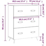 vidaXL Predalnik dimljen hrast 69,5x34x90 cm inženirski les | Shoptok.si