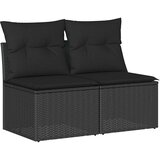  2-dijelni set vrtnih sofa s jastucima crni od poliratana bagrem | shoptok.hr