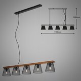 BRILONER 4077-055 - Luster na sajli WOOD & STYLE 5xE14/25W/230V | Eponuda.com