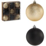 Molarem Home Set od 9 kuglica za božićno drvce - 8 cm, crna / zlatna boja Cijene