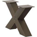  Noge za klubsko mizico v obliki črke X, 2 kosa, naravno jeklo, 60 x (30-31) cm, jeklo, (5000044560) | Shoptok.si
