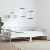 vidaXL Dnevna postelja bela trdna borovina 90x190 cm Cene