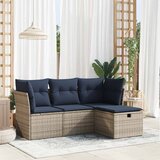  4-dijelni set vrtnih sofa od poliratana s jastucima sivi | shoptok.hr