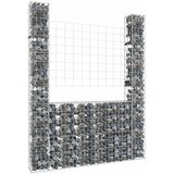  Gabionska košara U-oblika s 2 stupa 140 x 20 x 200 cm željezna | shoptok.hr