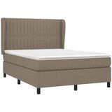  Krevet s oprugama i madracem smeđesivi 140 x 190 cm od tkanine | shoptok.hr