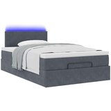 vidaXL Otomanski posteljni okvir z vzmetnico siv 120x200 cm žamet | Shoptok.si