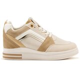 Shelvt Women's beige sneakers with a hidden wedge | shoptok.hr