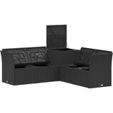  Set sofe 5 kom. Crna i Plava Poli Rattan i čelik | shoptok.hr